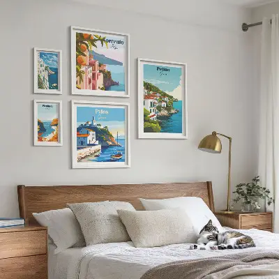 Set of 5 wall art pieces Landscapes of the Greek islands