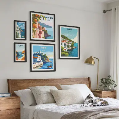 Set of 5 wall art pieces Landscapes of the Greek islands
