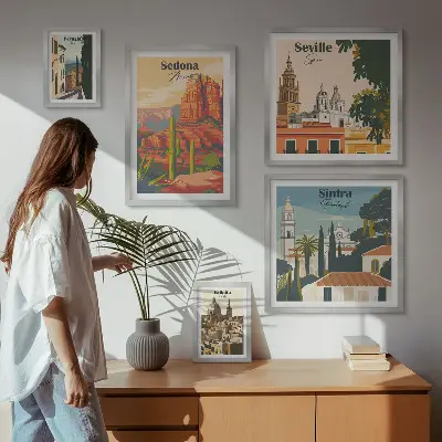 Framed photo set Tourist landscapes of the world