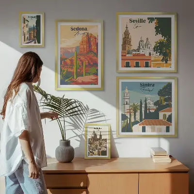 Framed photo set Tourist landscapes of the world