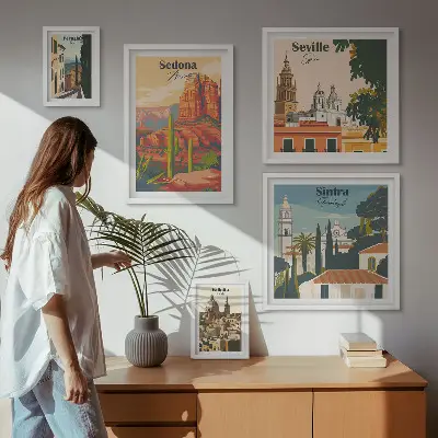 Framed photo set Tourist landscapes of the world