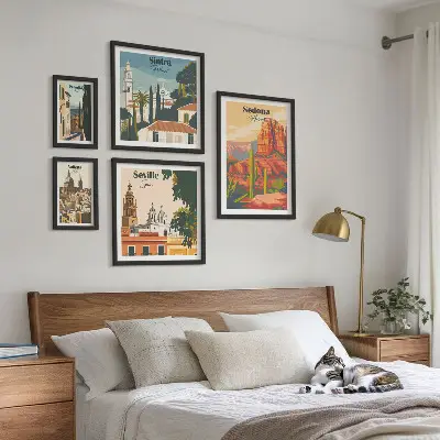 Framed photo set Tourist landscapes of the world