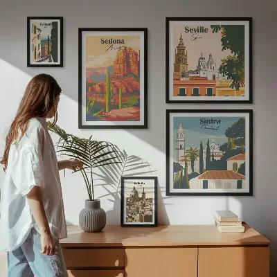 Framed photo set Tourist landscapes of the world