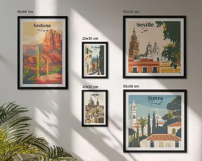 Framed photo set Tourist landscapes of the world