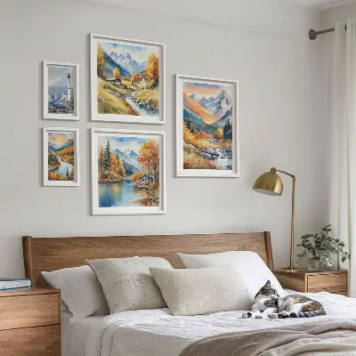 Framed photo set Mountain rivers lighthouse