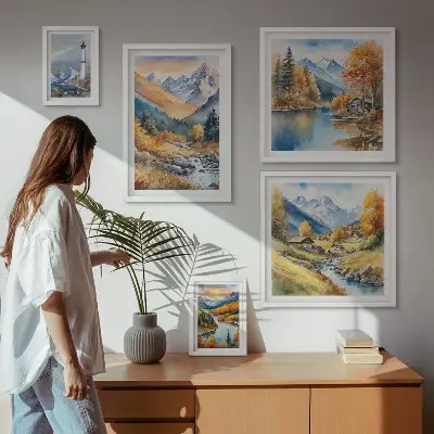 Framed photo set Mountain rivers lighthouse