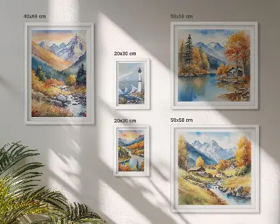 Framed photo set Mountain rivers lighthouse