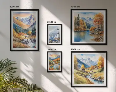 Framed photo set Mountain rivers lighthouse