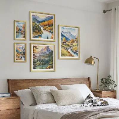 Gallery wall Mountain landscapes of the river valley