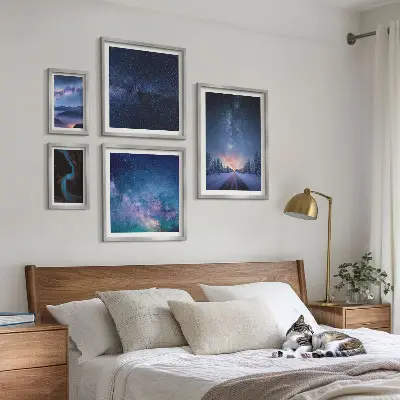 Set of 5 wall art pieces Cosmic nightscapes