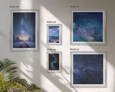 Set of 5 wall art pieces Cosmic nightscapes