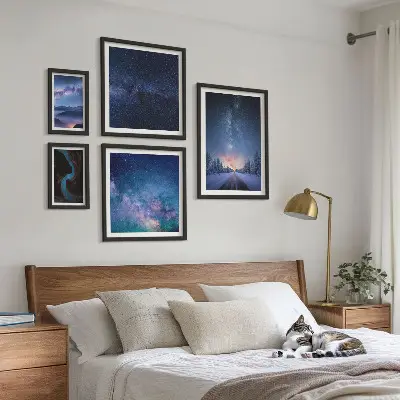 Set of 5 wall art pieces Cosmic nightscapes