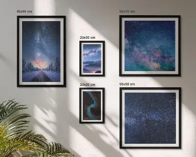 Set of 5 wall art pieces Cosmic nightscapes
