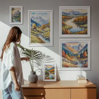 Gallery wall Landscapes of mountains, rivers, forests