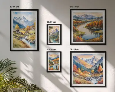 Gallery wall Landscapes of mountains, rivers, forests