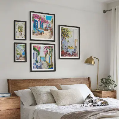 Framed photo set Charming landscapes with flowers