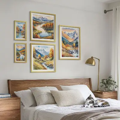 Autumn mountain landscapes gallery wall set