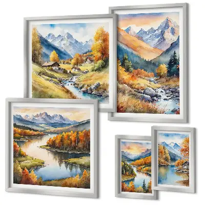 Gallery wall Autumn mountain landscapes