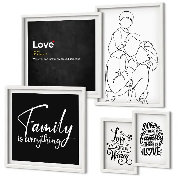 Framed photo set Family values ​​of love and closeness