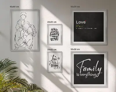 Framed photo set Family values ​​of love and closeness