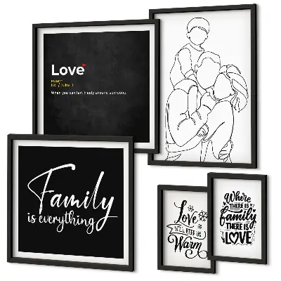 Framed photo set Family values ​​of love and closeness