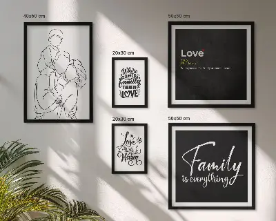 Framed photo set Family values ​​of love and closeness
