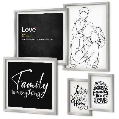 Framed photo set Family values ​​of love and closeness