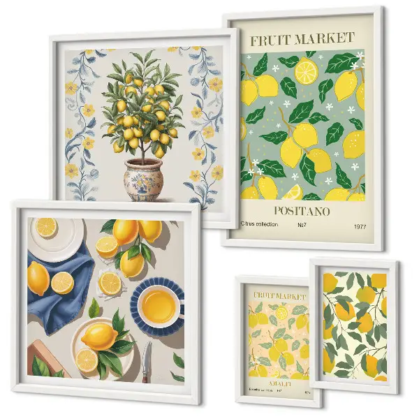 Framed photo set Citrus fresh fruit patterns