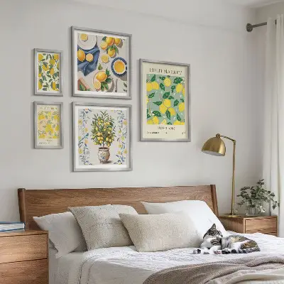 Framed photo set Citrus fresh fruit patterns