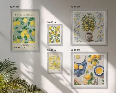 Framed photo set Citrus fresh fruit patterns