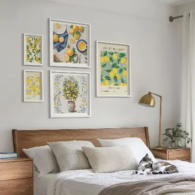 Framed photo set Citrus fresh fruit patterns
