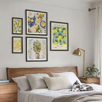 Framed photo set Citrus fresh fruit patterns