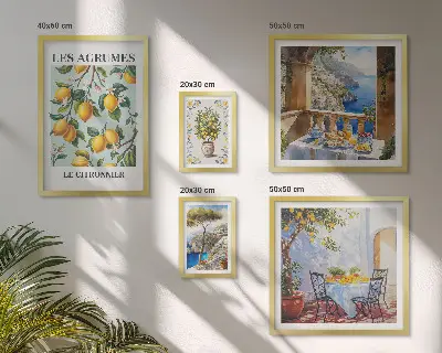 Citrus inspirations Provence wall art set of 5 pieces