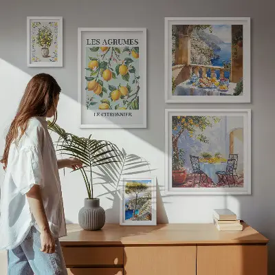 Set of 5 wall art pieces Citrus inspirations Provence