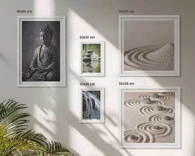 Framed photo set with relaxing zen nature themes