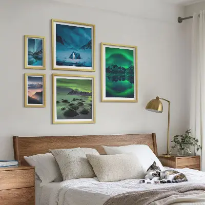 Gallery wall Winter landscapes of the aurora mountains