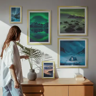 Gallery wall Winter landscapes of the aurora mountains