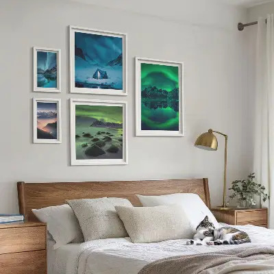 Gallery wall Winter landscapes of the aurora mountains