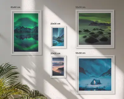 Gallery wall Winter landscapes of the aurora mountains
