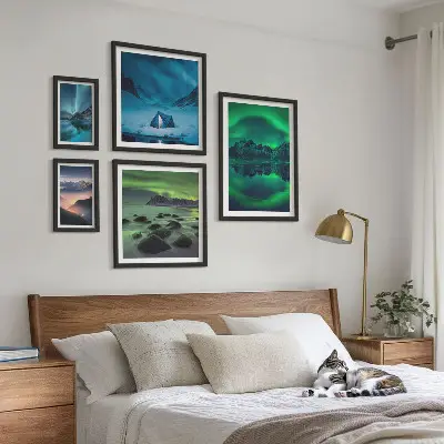 Gallery wall Winter landscapes of the aurora mountains