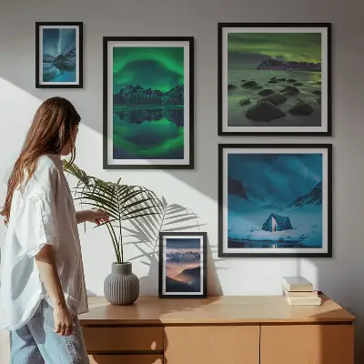 Gallery wall Winter landscapes of the aurora mountains