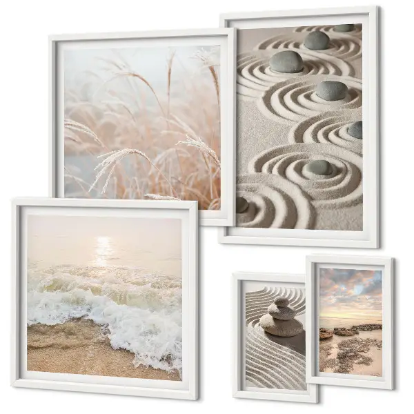 Set of 5 wall art pieces Relaxing landscapes of nature