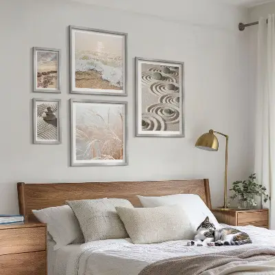 Set of 5 wall art pieces relaxing nature landscapes