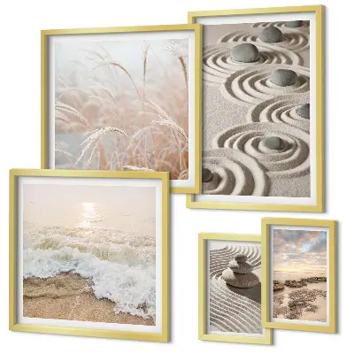 Set of 5 wall art pieces Relaxing landscapes of nature