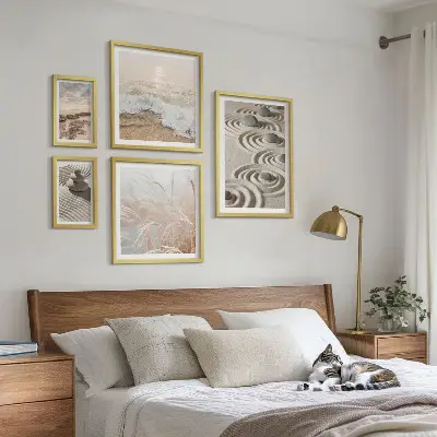 Set of 5 wall art pieces relaxing nature landscapes