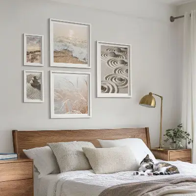 Set of 5 wall art pieces relaxing nature landscapes