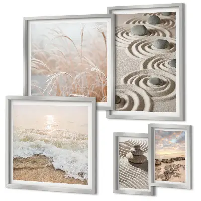 Set of 5 wall art pieces Relaxing landscapes of nature