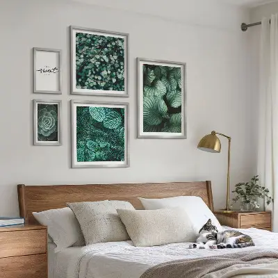 Gallery wall Green leaves modern plants