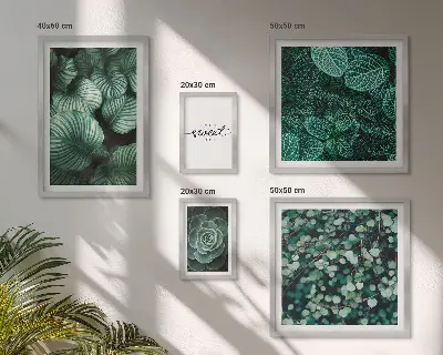 Gallery wall modern green leaves plants