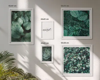 Gallery wall Green leaves modern plants